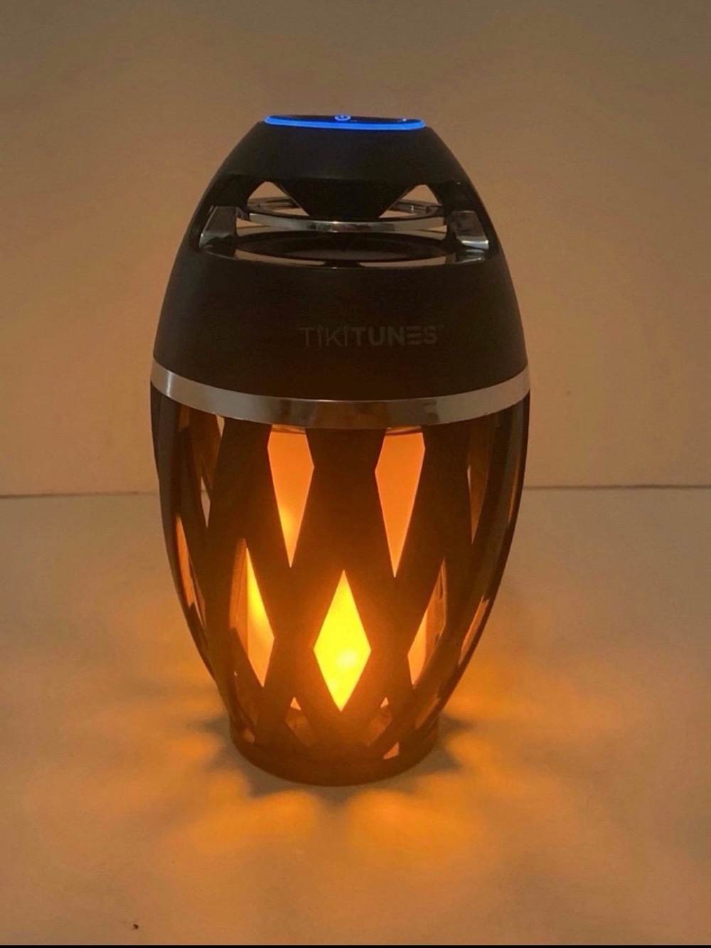TikiTunes Black Bluetooth Flame Speaker with Amber LED Ambient Lighting - Picture 5 of 7